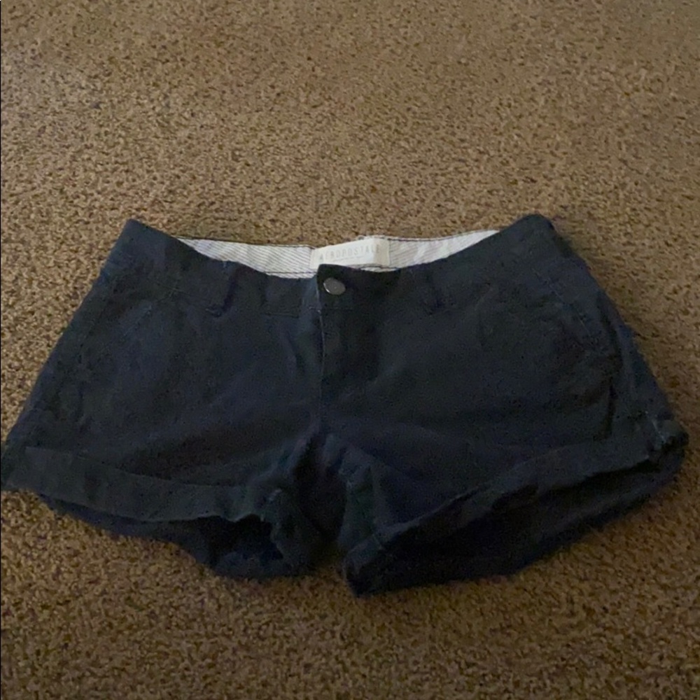 Black mid waist cargo shorts